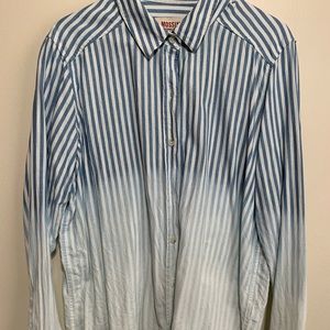 Faded, denim stripe button down